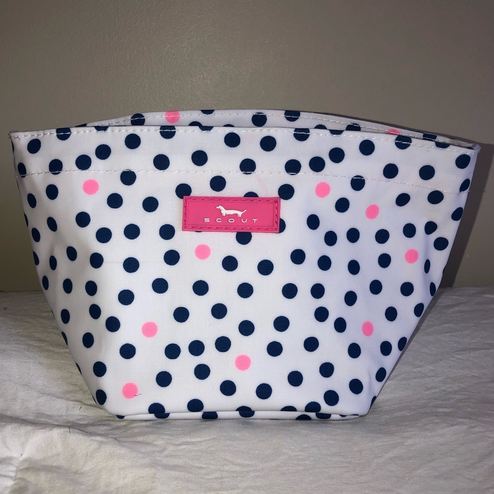 Scout polka dotted makeup bag